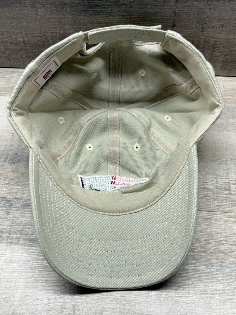 NFL Beige Dad Hat with New England Patriots Logo